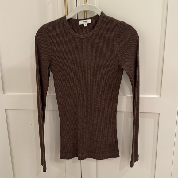 Agolde 'Delphi' Brown Slim Tee Size XS - Picture 1 of 6